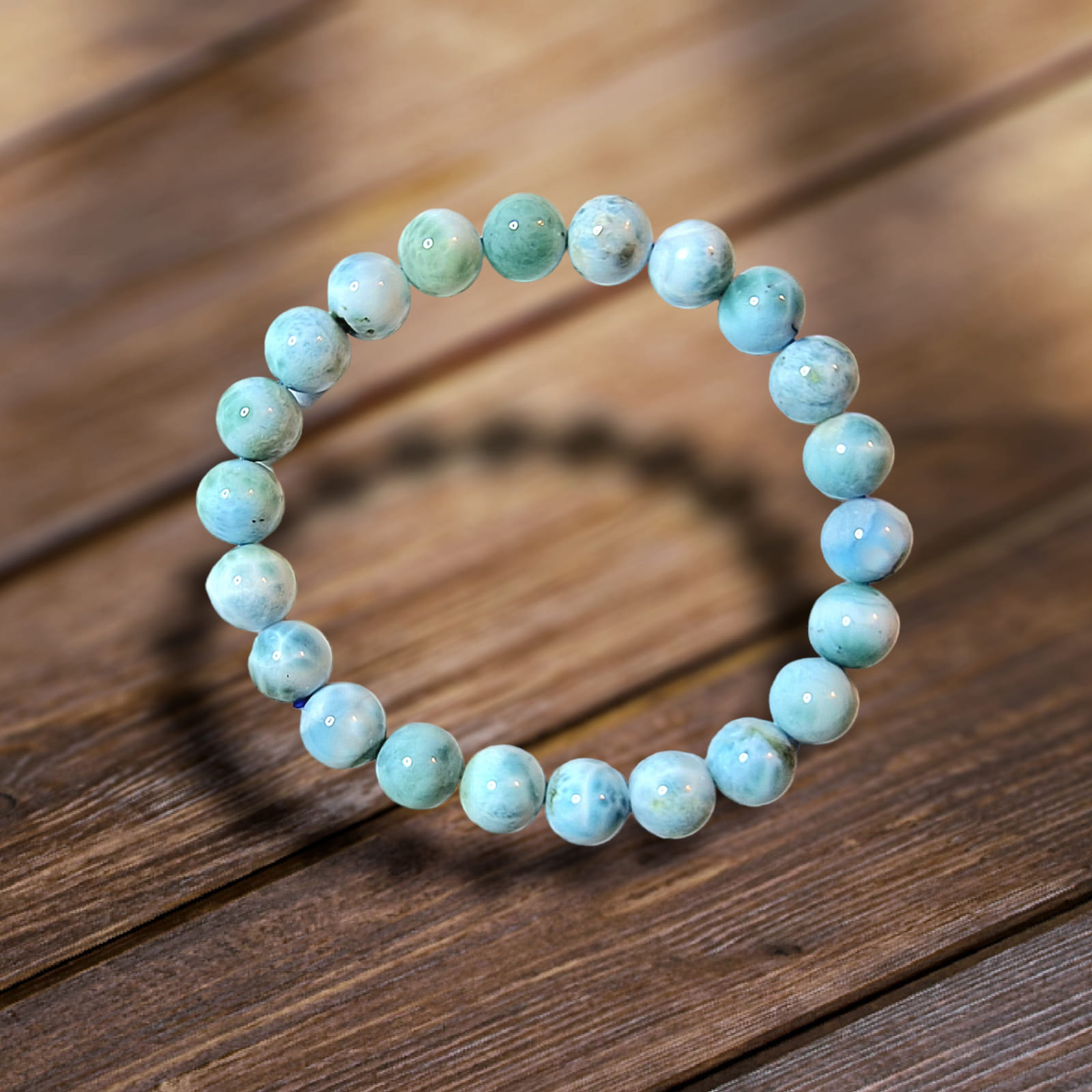 Larimar náramek kuličky AAA, vel.0,9 cm, váha 27,49g