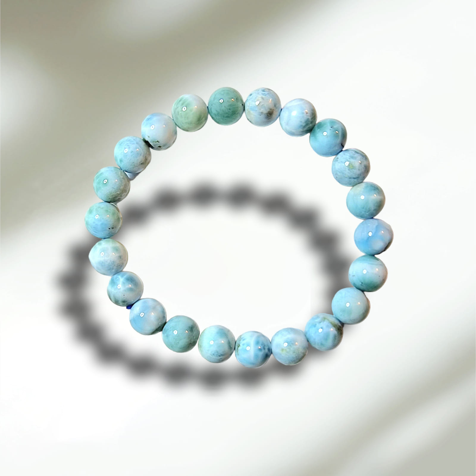 Larimar náramek kuličky AAA, vel.0,9 cm, váha 27,49g