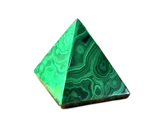 Malachit pyramida 2,9 x 2,9cm , váha 25,91g