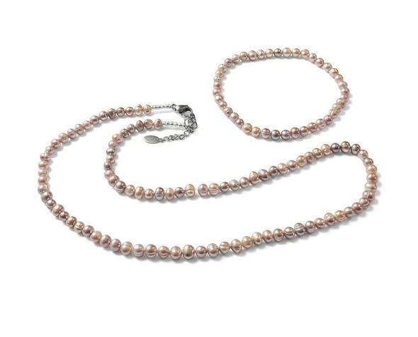 Říční perly set fialkové náhrdelník vel. 0,5cm , obvod 45 cm