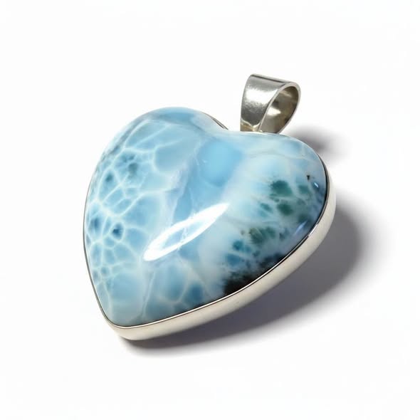 Larimar přívěsek srdce maxi velké 25,39g