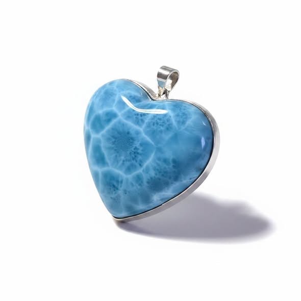 Larimar luxusní srdce maxi velké 26,16g, AAA KVALITA