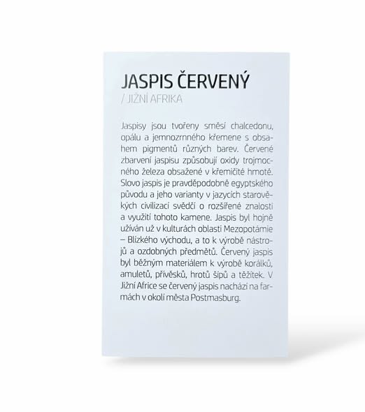 Kartička - JASPIS ČERVENÝ