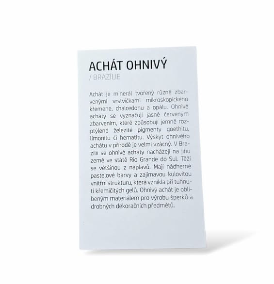 Kartička - ACHÁT OHNIVÝ