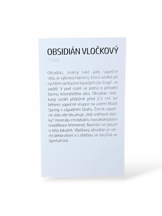 Kartička - OBSIDIAN VLOČKOVÝ