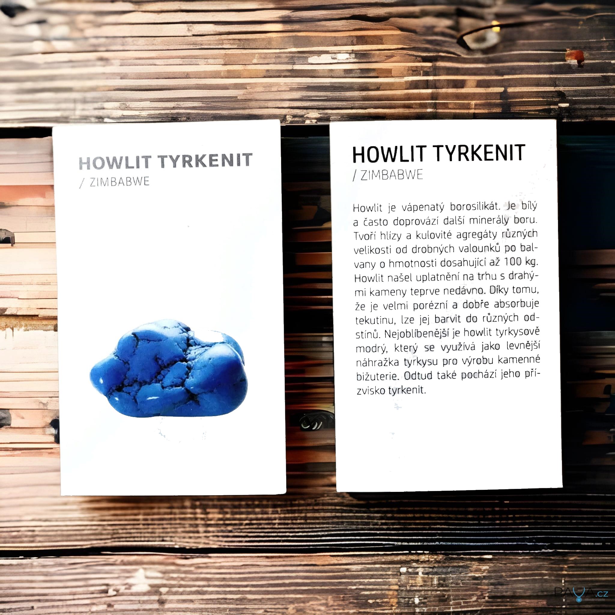 Kartička - HOWLIT TYRKENIT