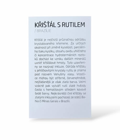 Kartička - KŘIŠŤÁL S RUTILEM (sagenit)