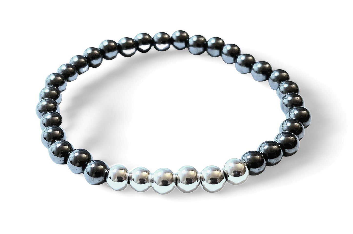 Hematit luxusní náramek stříbrný unisex