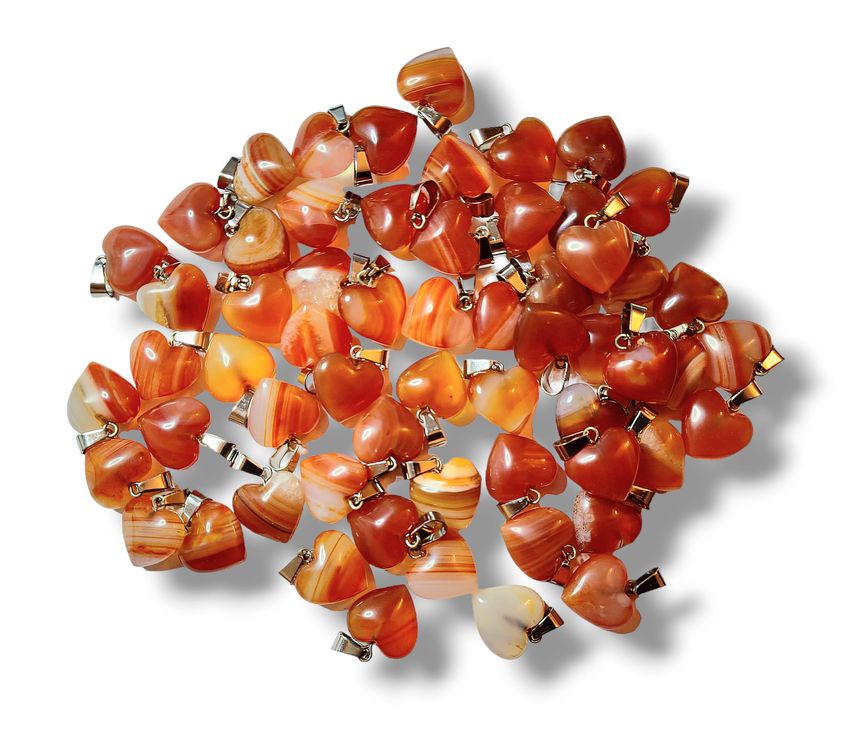 Karneol srdíčko mix přívěsek vel.1,5cm