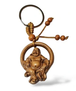 Dřevěný přívěsek Buddha - klíčenka č.7