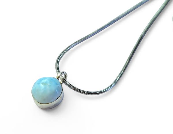 Larimar přívěsek kolečko maličké + řetízek