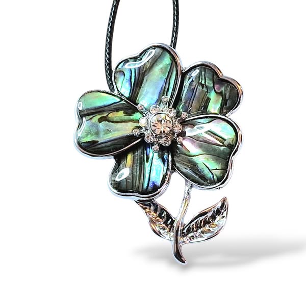 Kytka maxi brož i přívěsek s perletí Paua