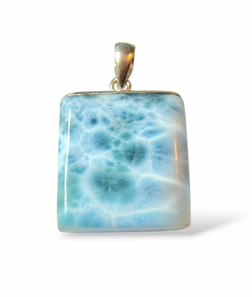 Larimar přívěsek obdélník, váha 13,21 g, AAA Jakost