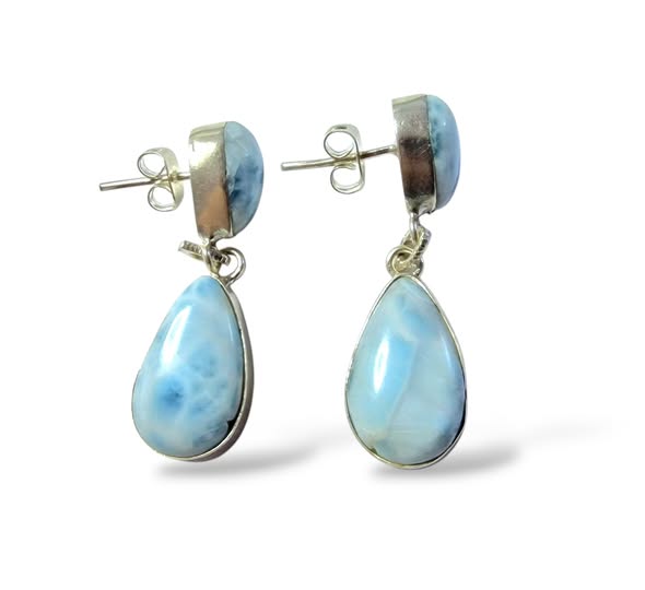 Larimar naušnice duo velké č.2