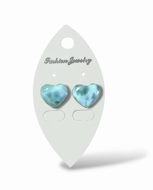 Larimar náušnice srdíčka
