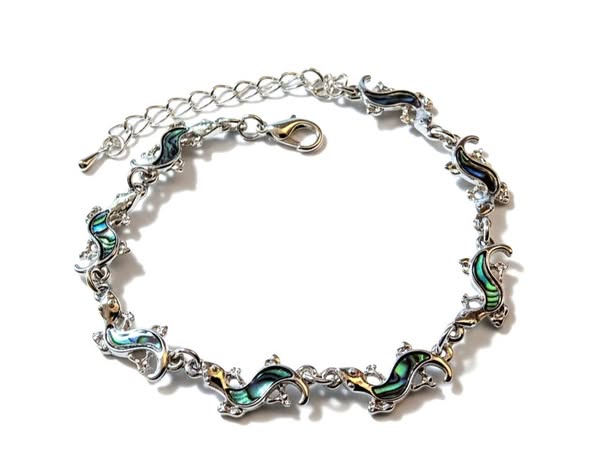 Náramek s perletí Paua  ještěrky