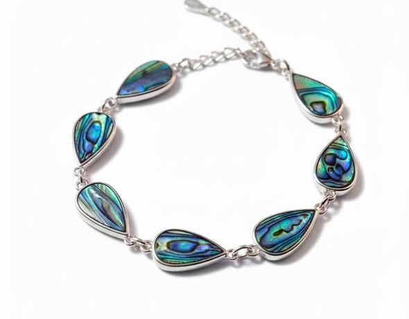 Náramek s perletí Paua slza velká