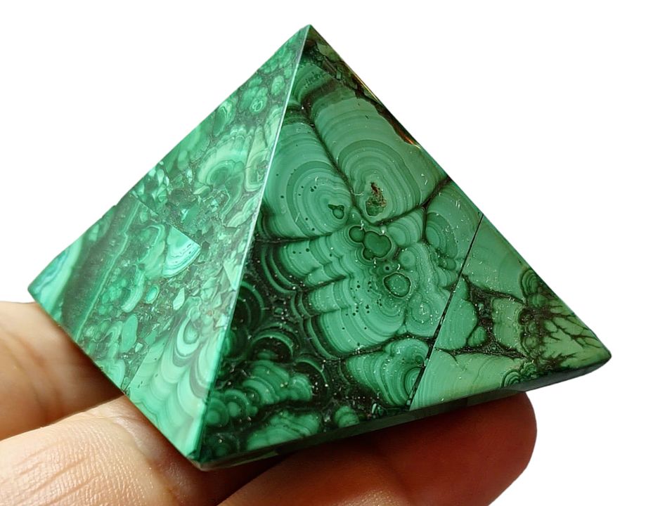 Malachit pyramida 5x4,7cm , váha 59,66g