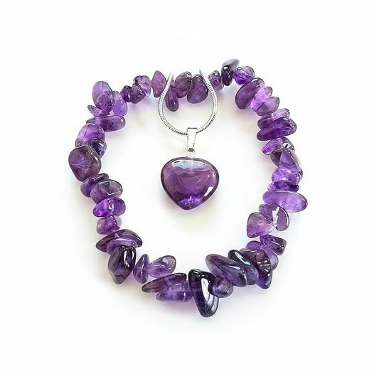 Ametyst set srdíčko 1,5cm