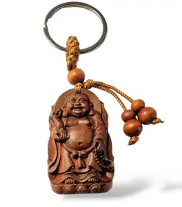 Dřevěný přívěsek Buddha - klíčenka č.4