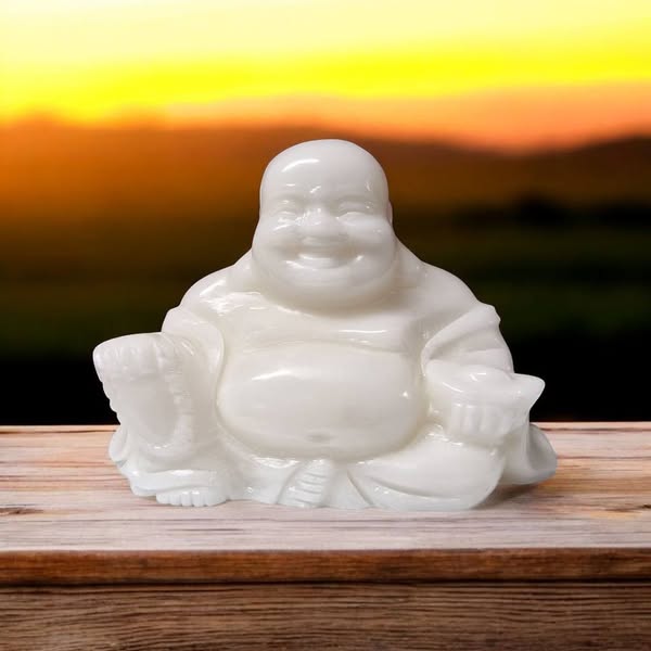 Buddha velký váha cca 2,200 kg - Jadeit bílý