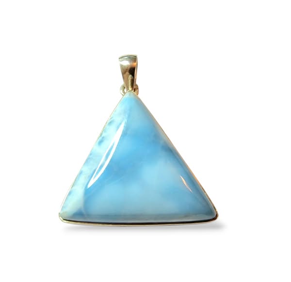 Larimar  přívěsek trojúhelník, váha 12,47g, AAA Jakost