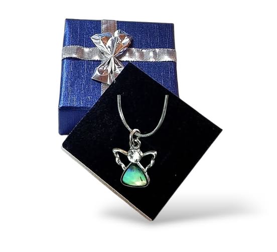 Andílek malý Paua mušle + řetízek + krabička