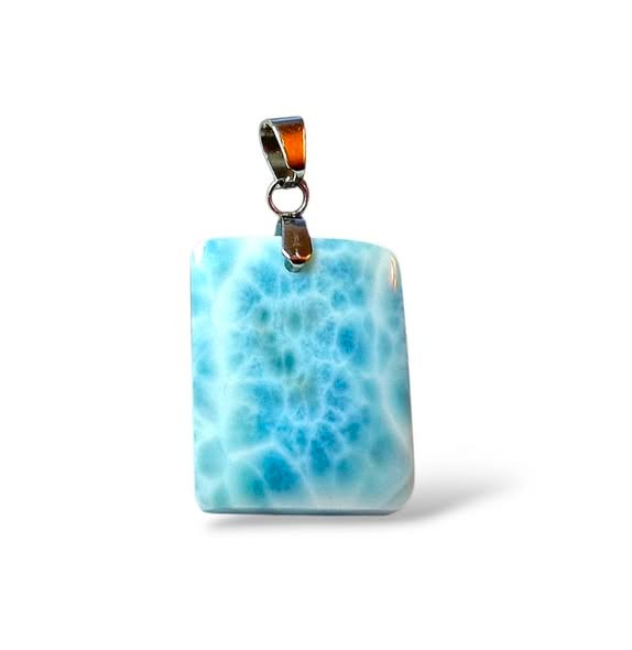 Larimar  přívěsek obdelník, váha 6,41g, AA Jakost