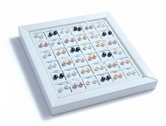 Náušnice říční perly  SADA 36 ks