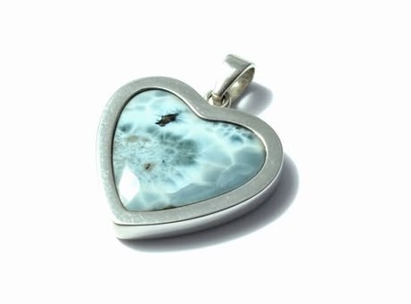 Larimar přívěsek srdce maxi velké 25,39g