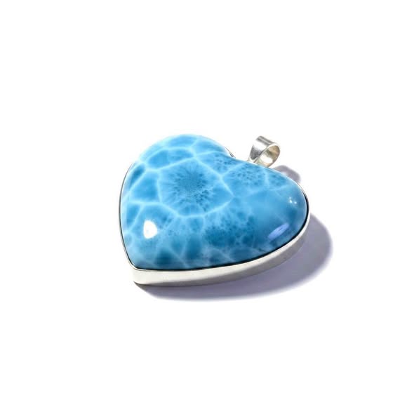 Larimar luxusní srdce maxi velké 26,16g,  AAA KVALITA