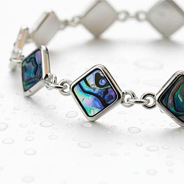 Náramek s perletí Paua čtvereček č. 2