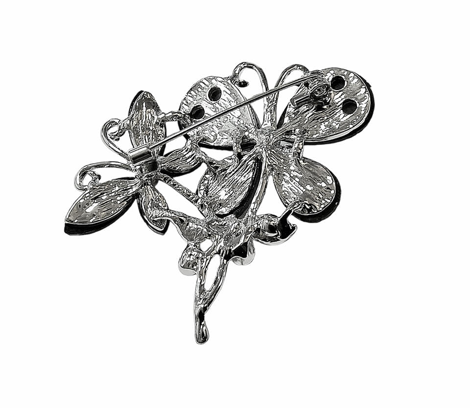 Brož dvě květiny s perletí Paua