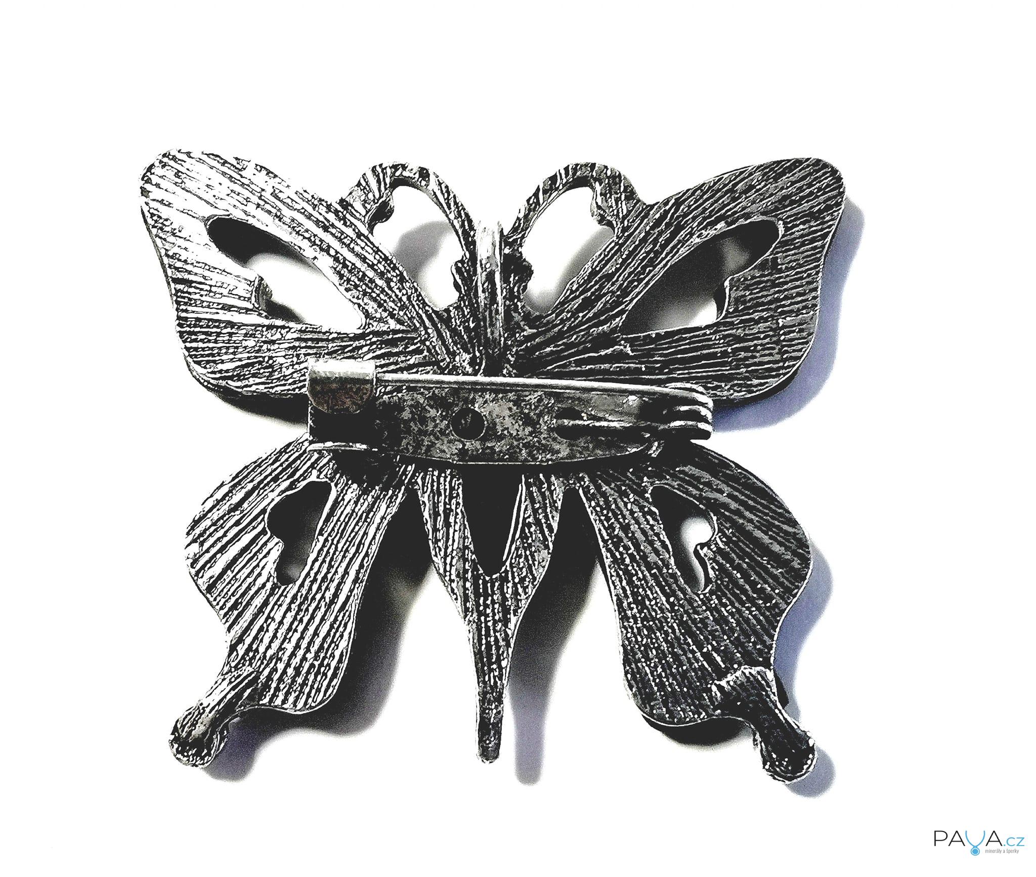 Motýl přívěsek i brož s perletí Paua