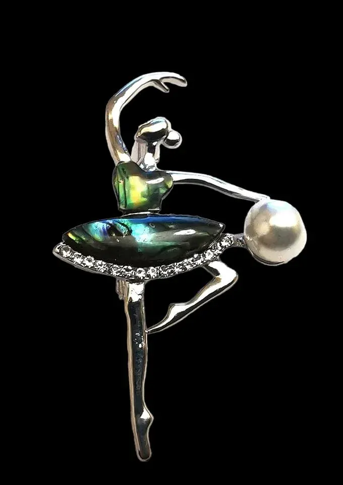 Brož baletka s perličkou malá Paua