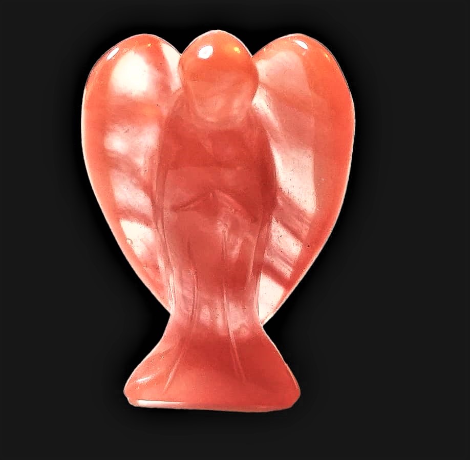 Jahodový křišťál anděl vel.5cm