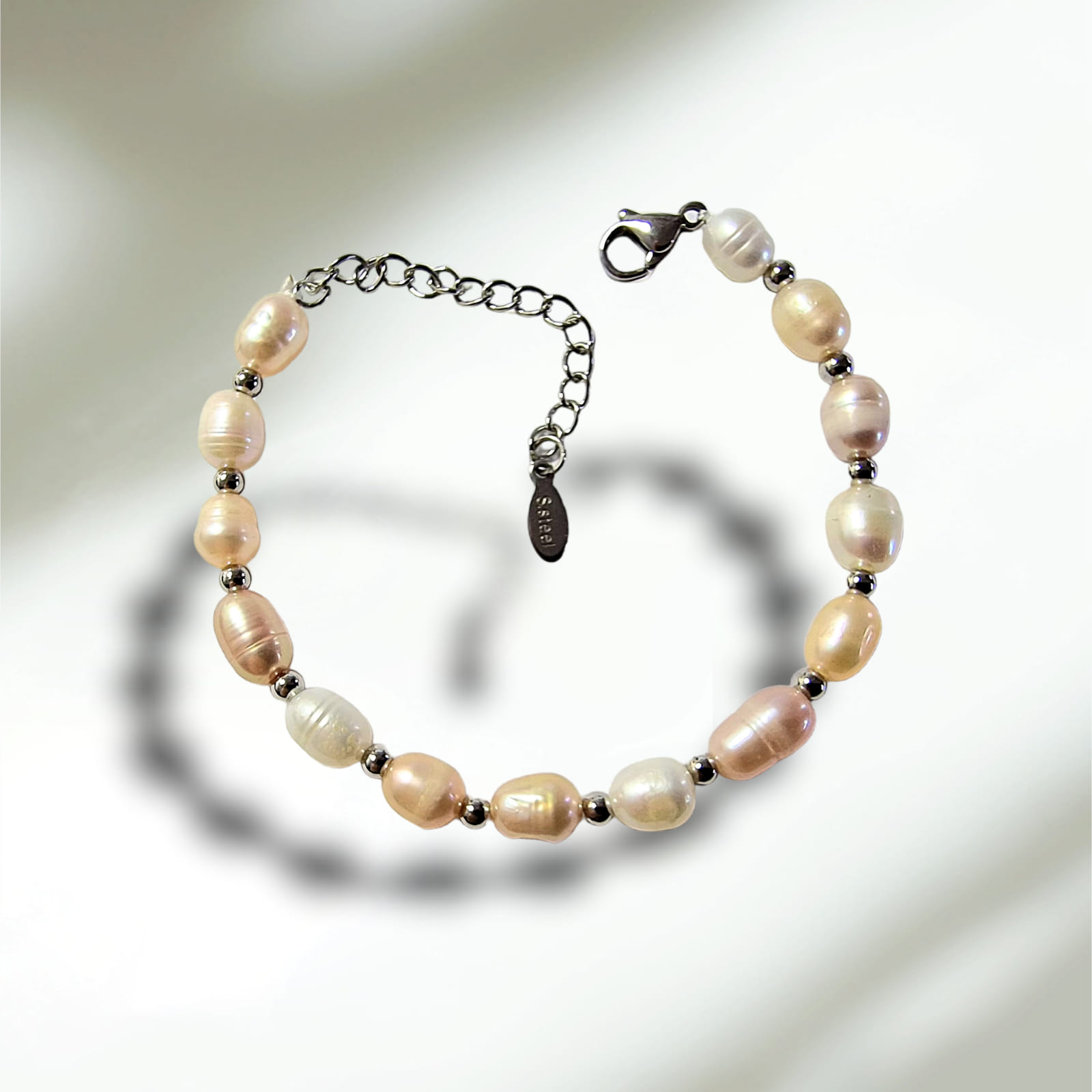 Říční perly míchané náramek s karabinou