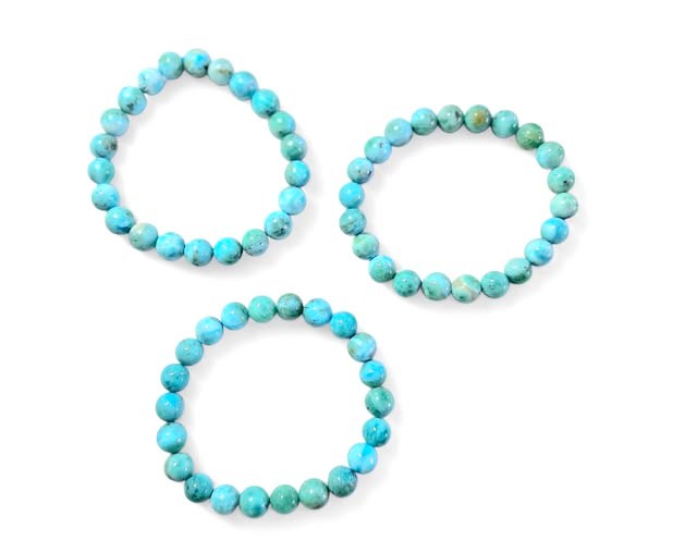 Larimar náramek kuličky AA, vel. 0,8cm