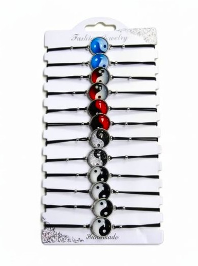 Náramky jin jang 12ks