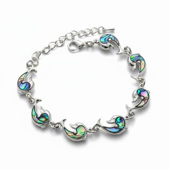 Náramek s perletí Paua delfín č.1