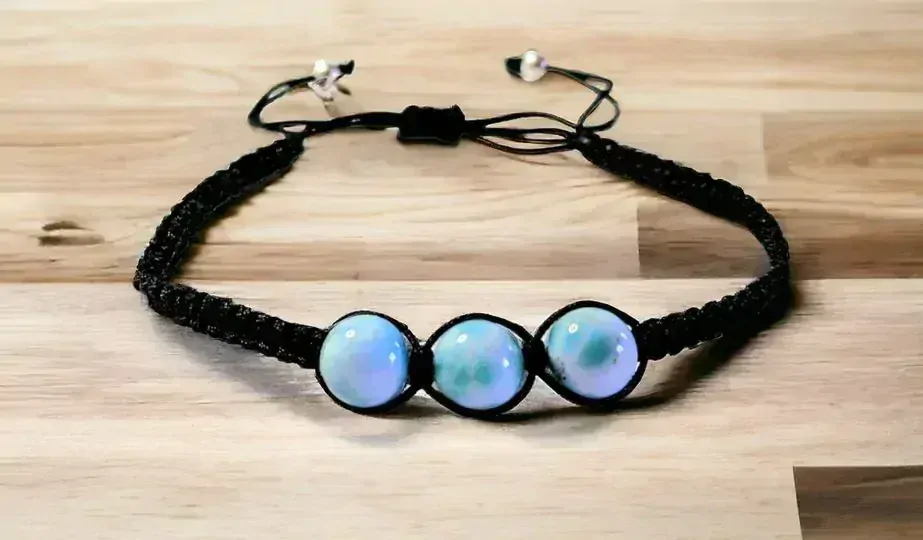 Larimar náramek Shamballa 