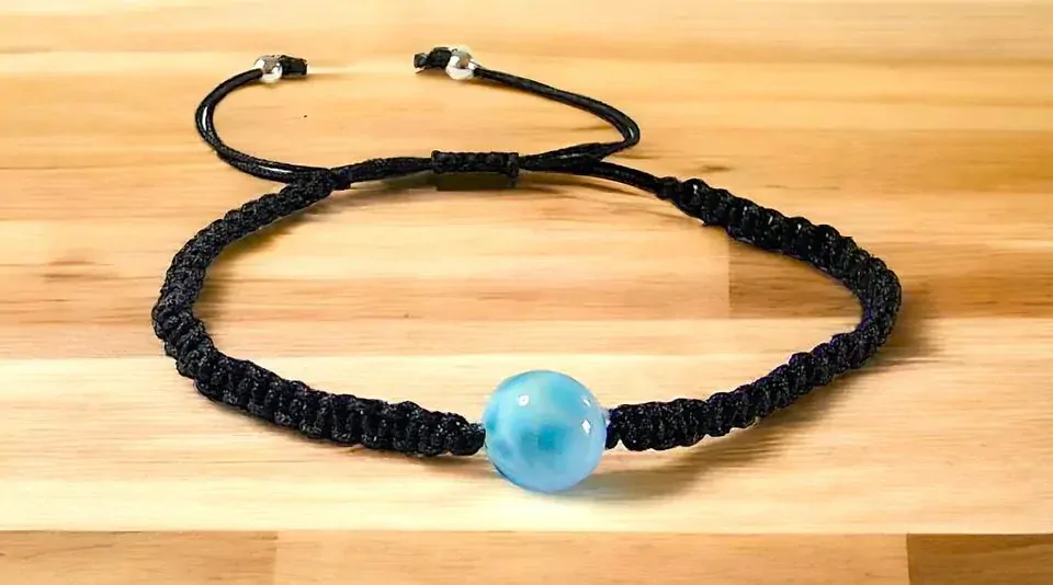 Larimar náramek Shamballa kulička jednoduchý