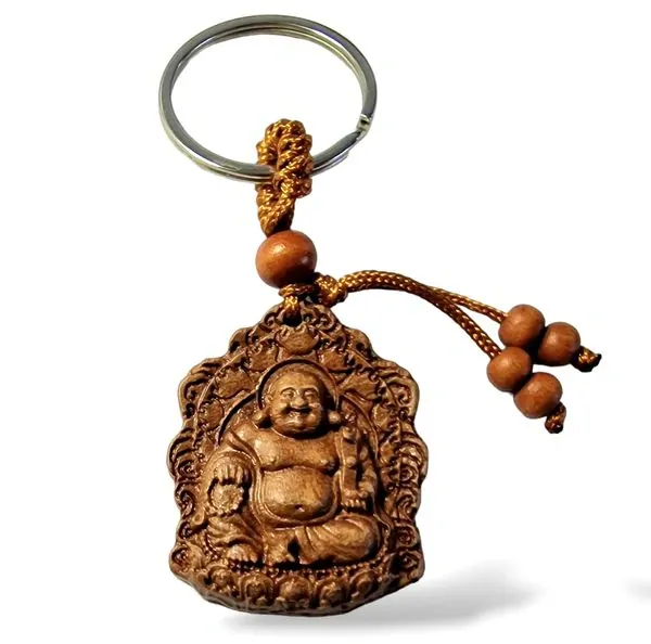 Dřevěný přívěsek Buddha - klíčenka č.3