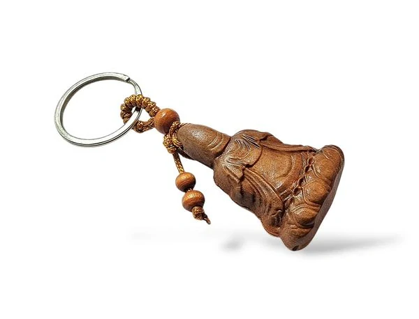 Dřevěný přívěsek Buddha - klíčenka č.10
