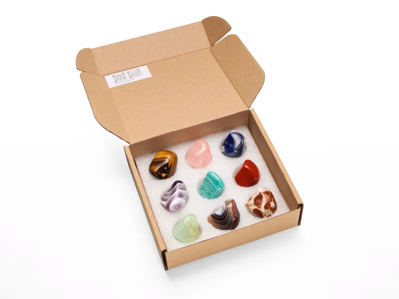 Afrika + acháty - sbírka tromlovaných kamenů s dárkem