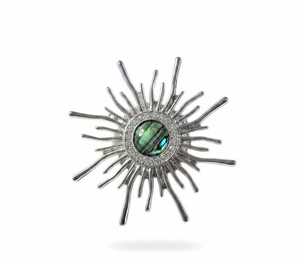 Slunce velké brož i přívěsek s perletí Paua