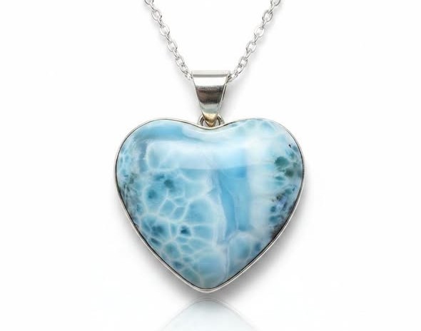 Larimar přívěsek srdce maxi velké 25,39g