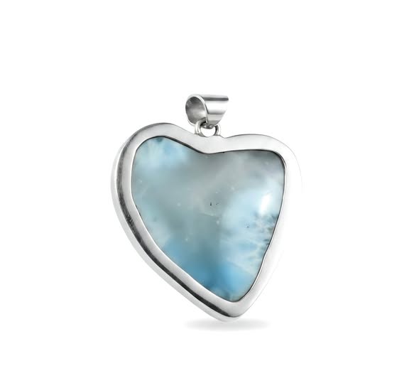 Larimar přívěsek srdce maxi velké 29,13g
