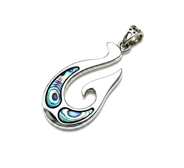 Maorský talisman Koru s perletí Paua č. 2