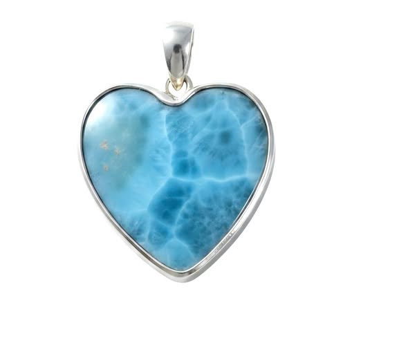 Larimar luxusní srdce maxi velké 26,16g,  AAA KVALITA